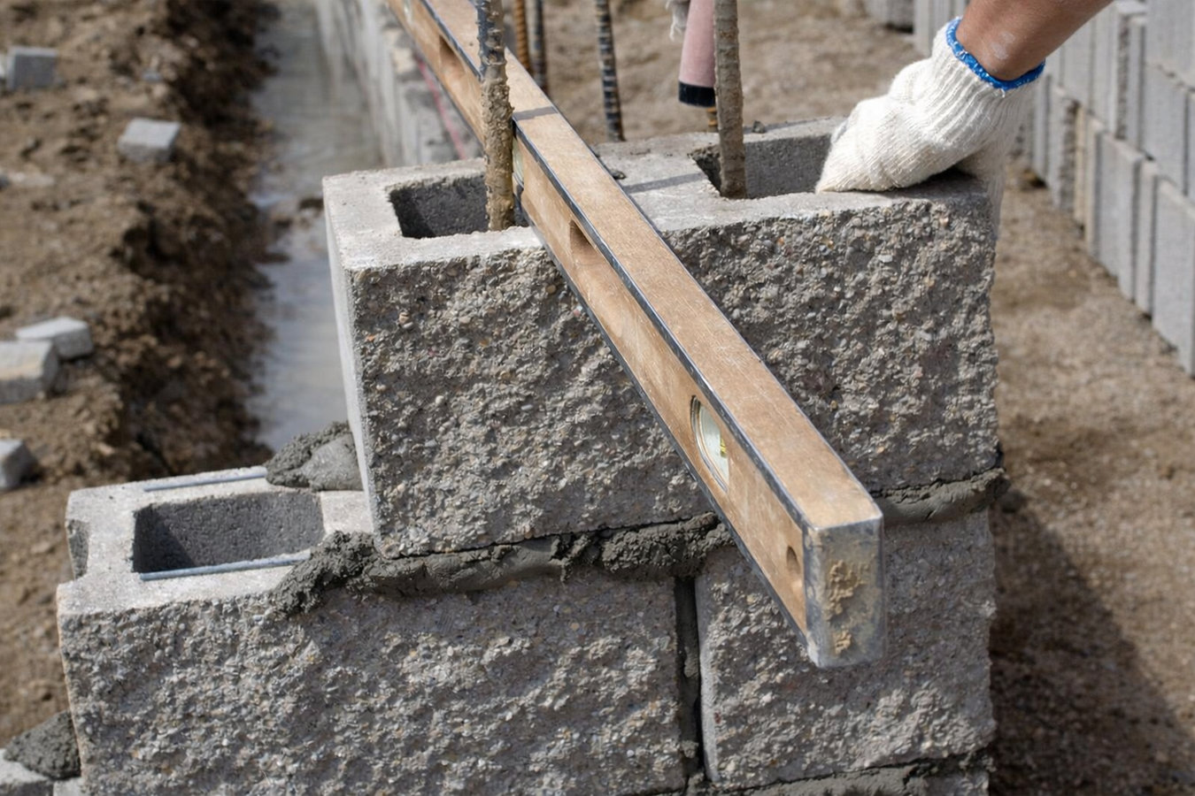 Foundation block wall installation