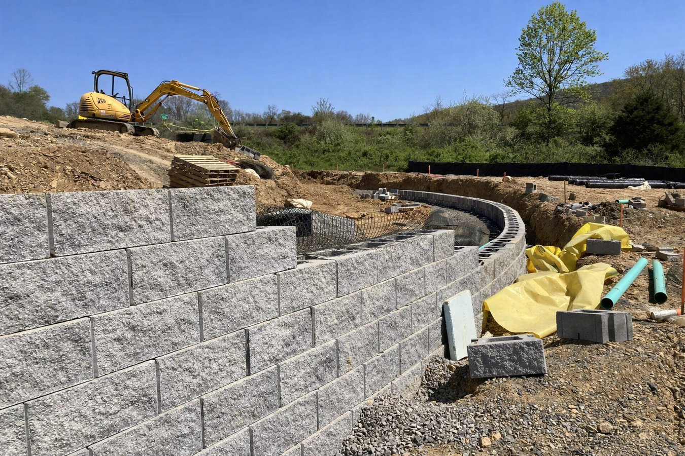 Retaining wall construction